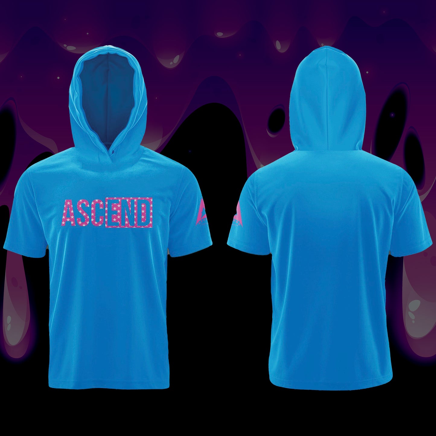 " Cotton Candy Blue   " Hooded T-shirt