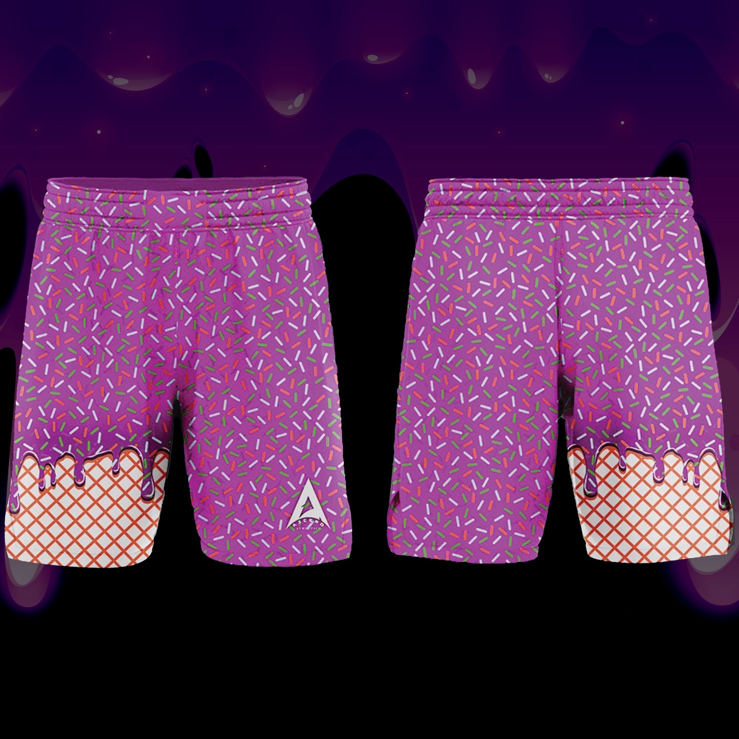 "Raspberry Cone  Drip "  Shorts